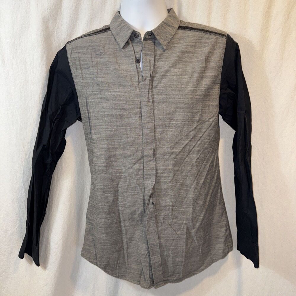 Phillip Lim For Target Mixed Media Gray/Blue Shirt 3.1 Men's Sz Sm Gently Used